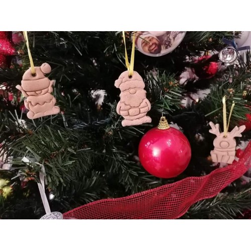 Handmade Christmas decorations from handmade natural clay
