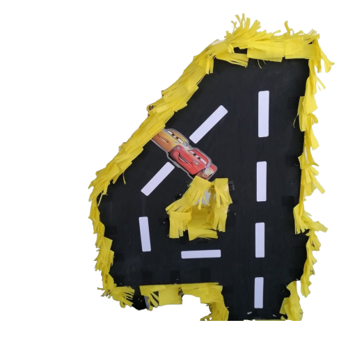 Χειροποίητη Πινιατα που απεικονίζει την ηλικία με σχέδιο δρόμο με αυτοκίνητα